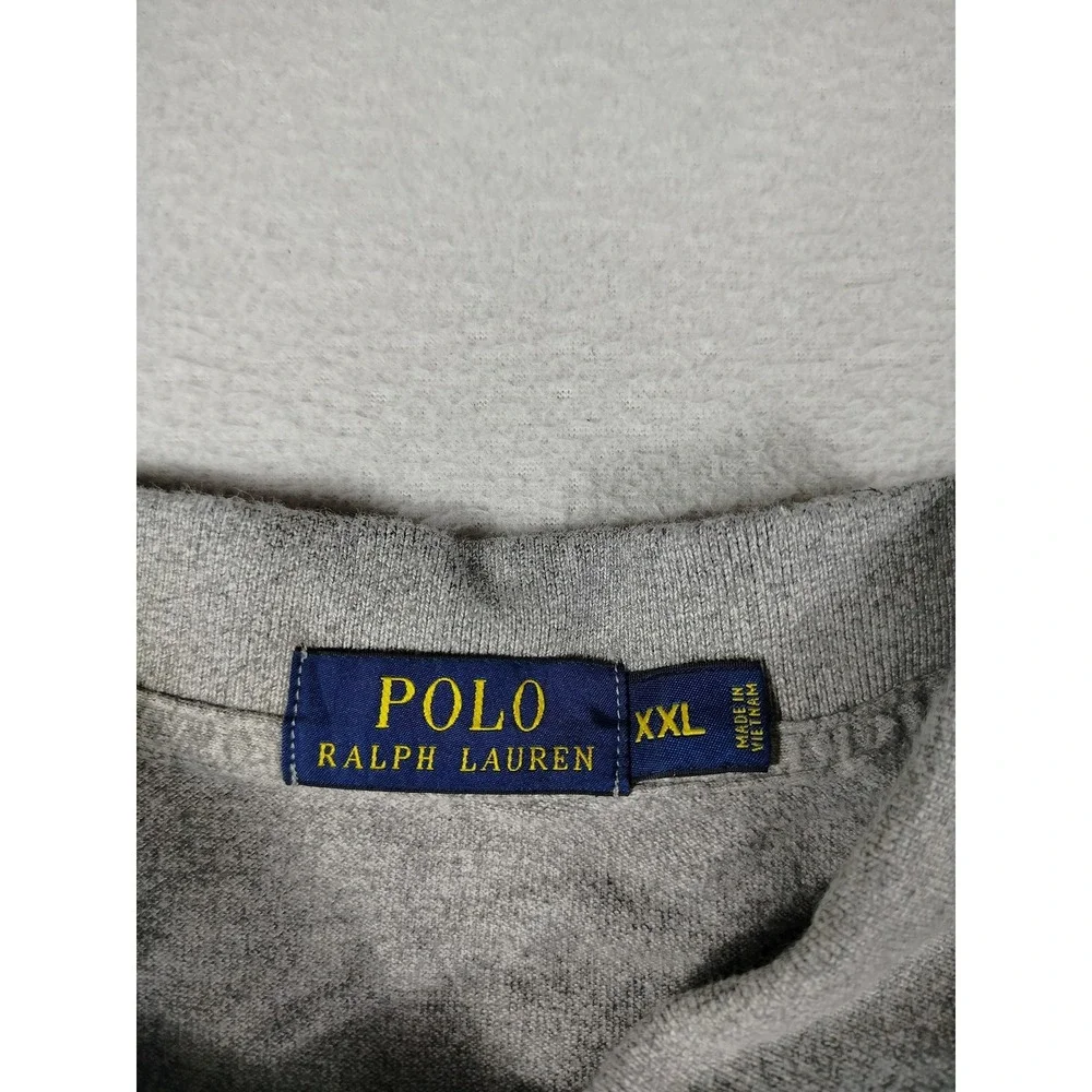 Polo Ralph Lauren Polo Shirt Mens 2XL Gray Solid Cotton Pony Casual Preppy
